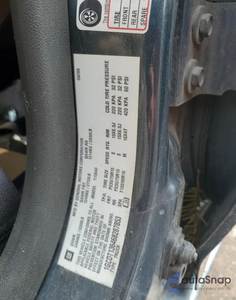 2006 Chevrolet Colorado z USA, uszkodzony, nr VIN 1GCDT136468287853